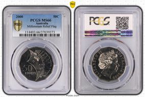 2000 50C Millennium Relief Flag MS66