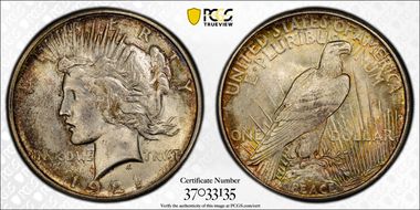 1921 $1 VAM 1H, Polishing Lines Peace MS65+ 