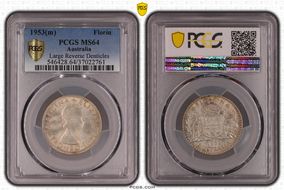 1953(m) Florin Large Reverse Denticles MS64