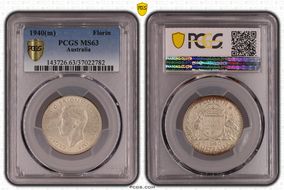 1940(m) Florin KM-40  Ag MS63