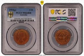 1954 Y. (p) 1/2D MS64RB