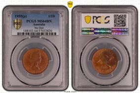 1955(p) 1/2D No Dot MS64BN