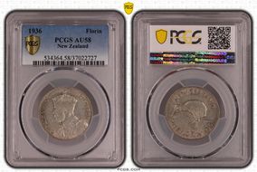 1936 Florin KM-4  Ag AU58