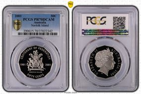 2001 50C Norfolk Island PR70DCAM
