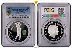 2005-P $1 100th Ann Golf PR69DCAM