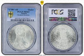 "1780"-S.F. Thaler Modern Restrike (1853-Present) MS63