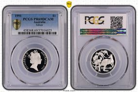 1991 $1 Silver PR69DCAM