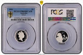 1991 $2 Silver PR69DCAM