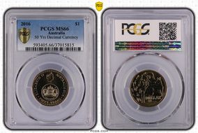 2016 $1 50 Yrs Decimal Currency MS66