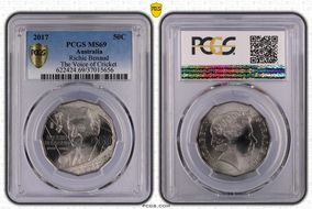 2017 50C Richie Benaud The Voice of Cricket MS69