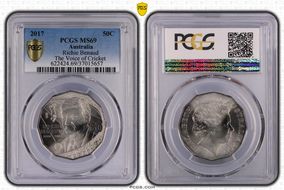 2017 50C Richie Benaud The Voice of Cricket MS69