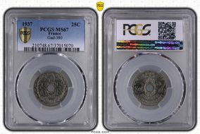 1937 25C Gad-380 F-171 MS67