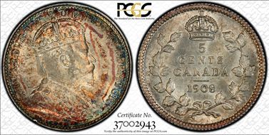 1908 5C Large 8 MS66