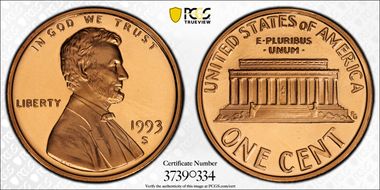 1993-S 1C PR69DCAM