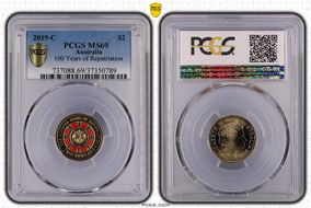 2019-C $2 100 Years of Repatriation Colorized MS69