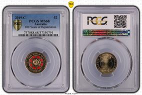 2019-C $2 100 Years of Repatriation Colorized MS68