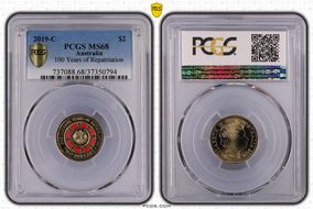 2019-C $2 100 Years of Repatriation Colorized MS68