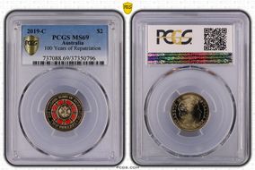 2019-C $2 100 Years of Repatriation Colorized MS69