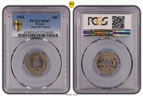 1924 10C Gad-286 F-138 Poissy MS67