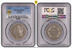 1937 5 Fr Gad-760 MS63