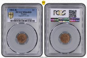 1862-K 1C Gad-87 F-103 MS64RB