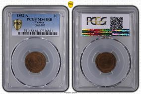 1892-A 2C Gad-105 F-109 MS64RB