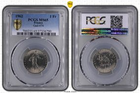 1962 1 Fr Gad-474 MS65