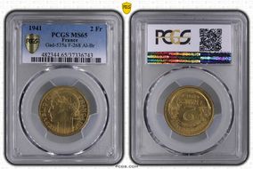 1941 2 Fr Gad-535a F-268 Al-Br MS65