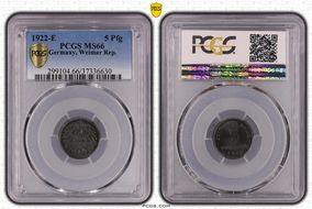 1922-E 5 Pfg J-297 MS66