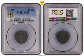 1921 10 Pfg Zinc J-299 MS66