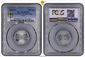 1919-A 50 Pfg J-301 MS65