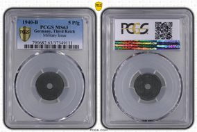 1940-B 5 Pfg Military Issue MS63