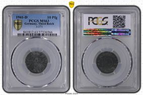 1941-D 10 Pfg J-371 MS63