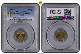 1937-F 5 Pfg J-363 MS64