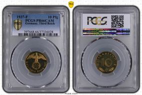 1937-F 10 Pfg J-364 PR66CAM