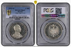 1913-A 3 Mk 25th Year J-112 PR63