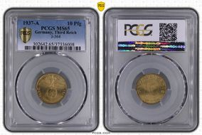 1937-A 10 Pfg J-364 MS65