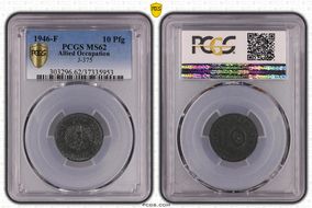 1946-F 10 Pfg J-375 MS62