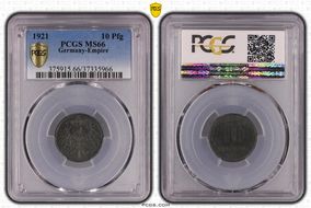 1921 10 Pfg Zinc J-299 MS66