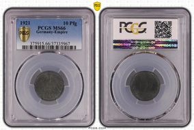 1921 10 Pfg Zinc J-299 MS66