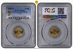 1936-A 5 Pfg J-363 MS66