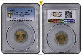 1938-F 5 Pfg J-363 MS66