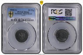 1943-A 10 Pfg J-371 MS66