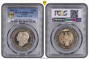 1911-A 3 Mk Breslau Univ J-108 PR65CAM