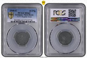 1940-E 10 Pfg J-371 Regular Issue MS62