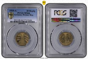 1935-A 10 Rcpfg J-317 MS66