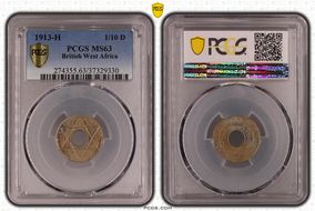 1913-H 1/10D KM-7 MS63