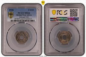 1936 1/10D Edward VIII MS64
