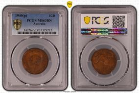 1949(p) 1/2D MS63BN