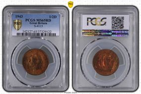 1943 1/2D S-4115 MS65RD